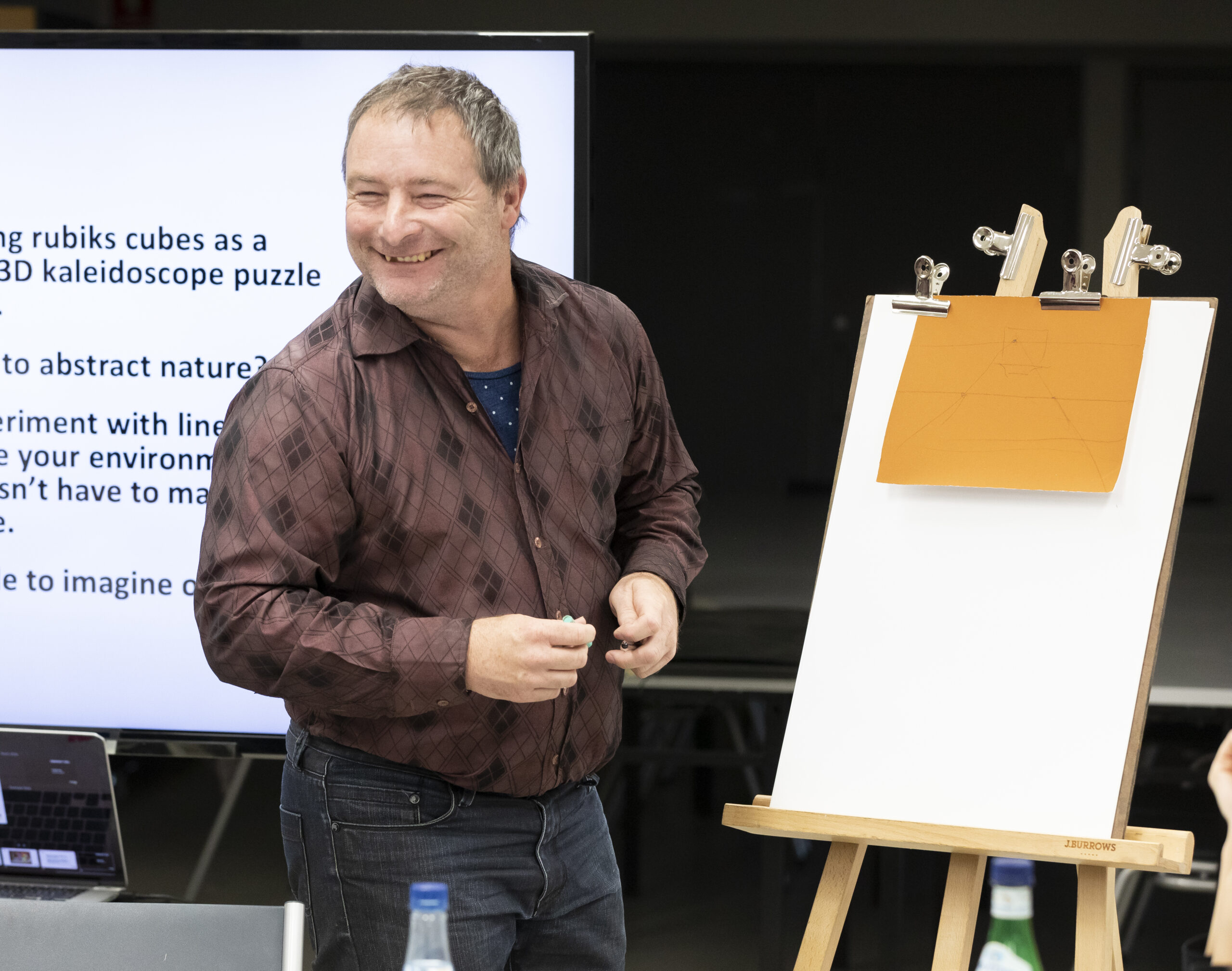 Christian Hansen presenting an artist talk at Melbourne Now