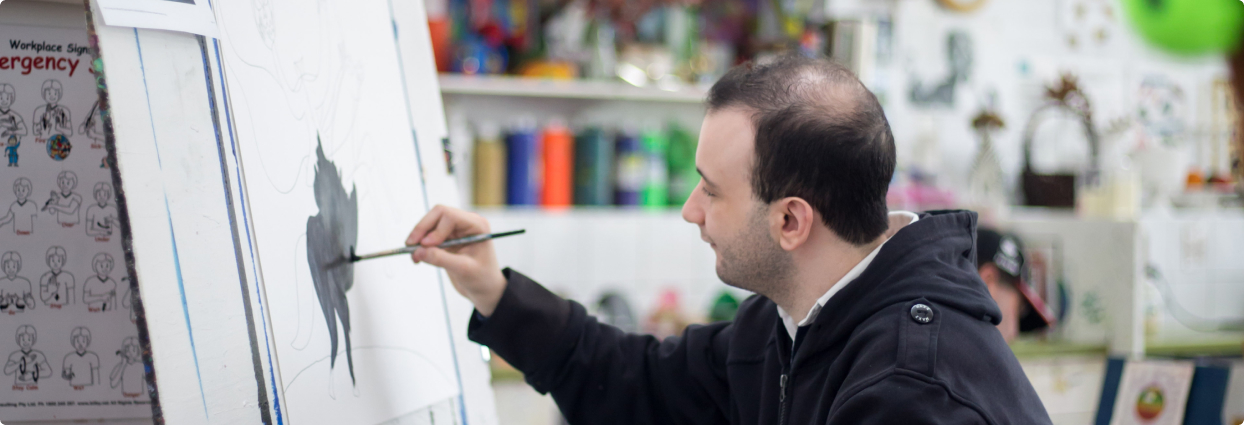 Daniel Pace in Arts Project Australia Northcote Studio