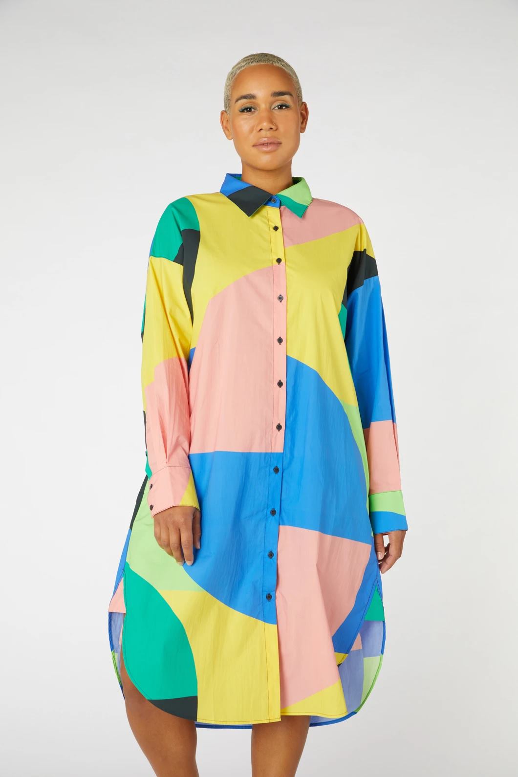 Arts Project Australia X Gorman Julian Martin design on a long button up shirt dress