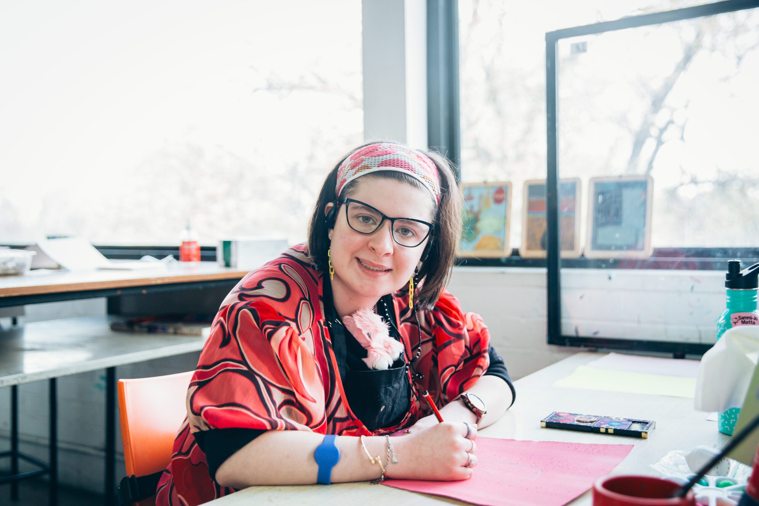 Sammi Jo Matta in Arts Project Australia's studio