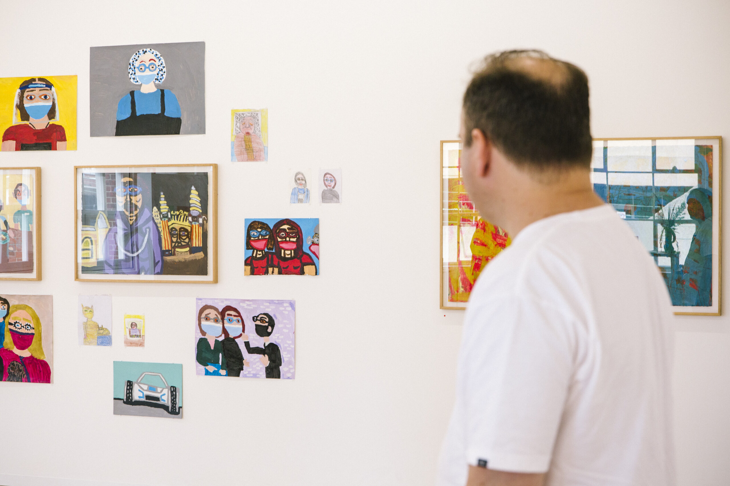 Visitor in the gallery viewing Where The Art Is