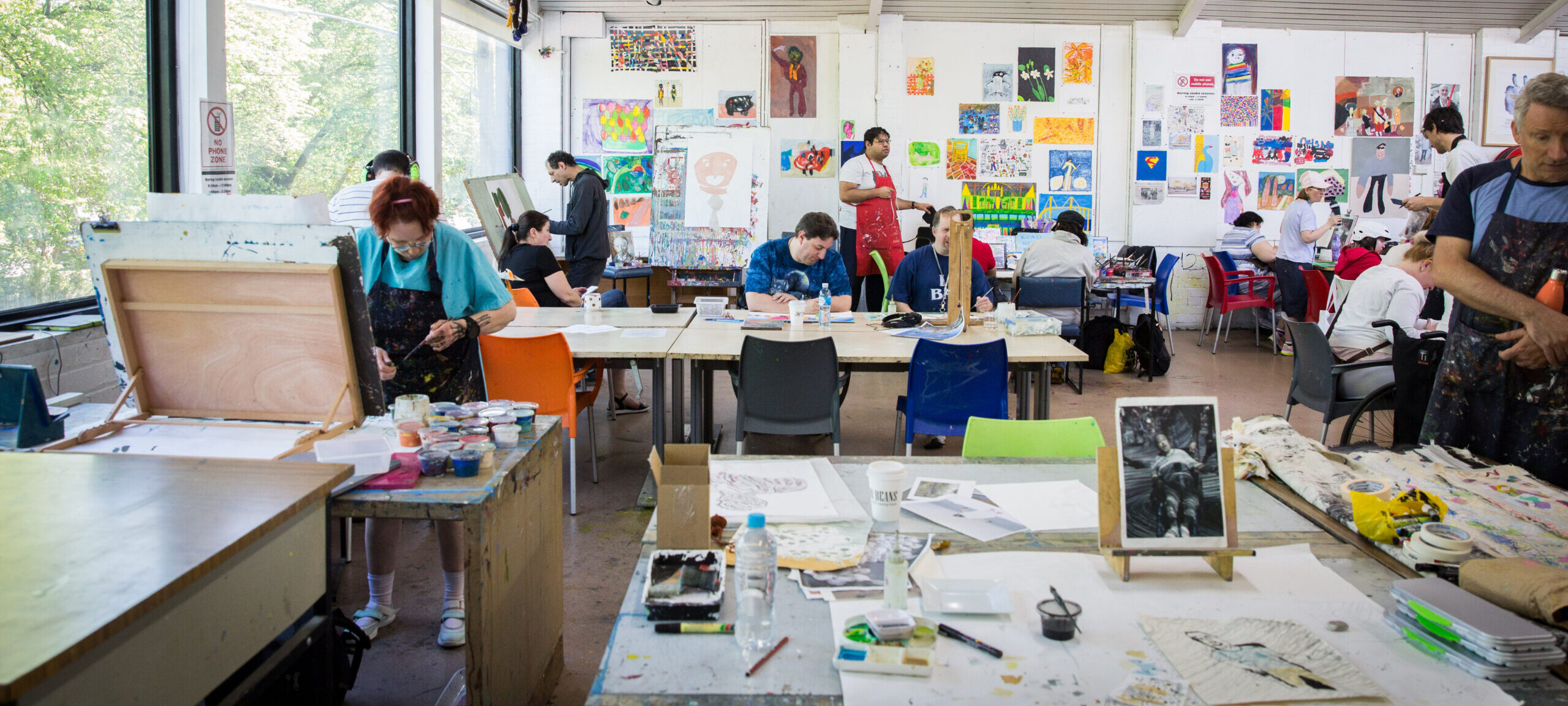 artists working in Arts Project Australia's Northcote studio