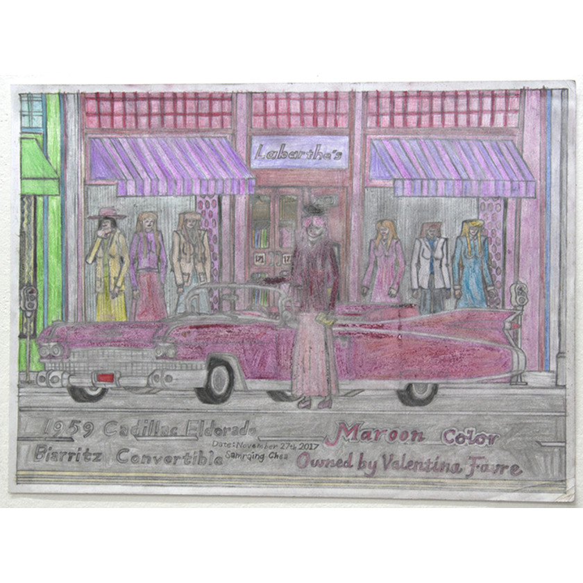 1959 Cadillac Eldorado Biarritz Convertible Maroon Color Owned by Valentina Faure