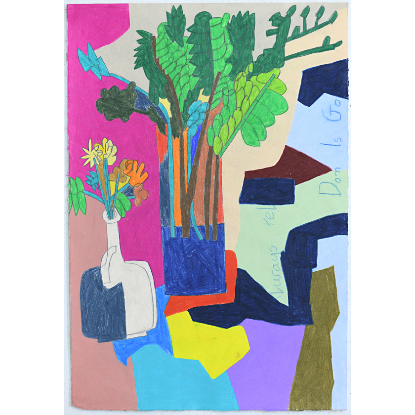 Leaves, Flower, Yellow Rose and Vase