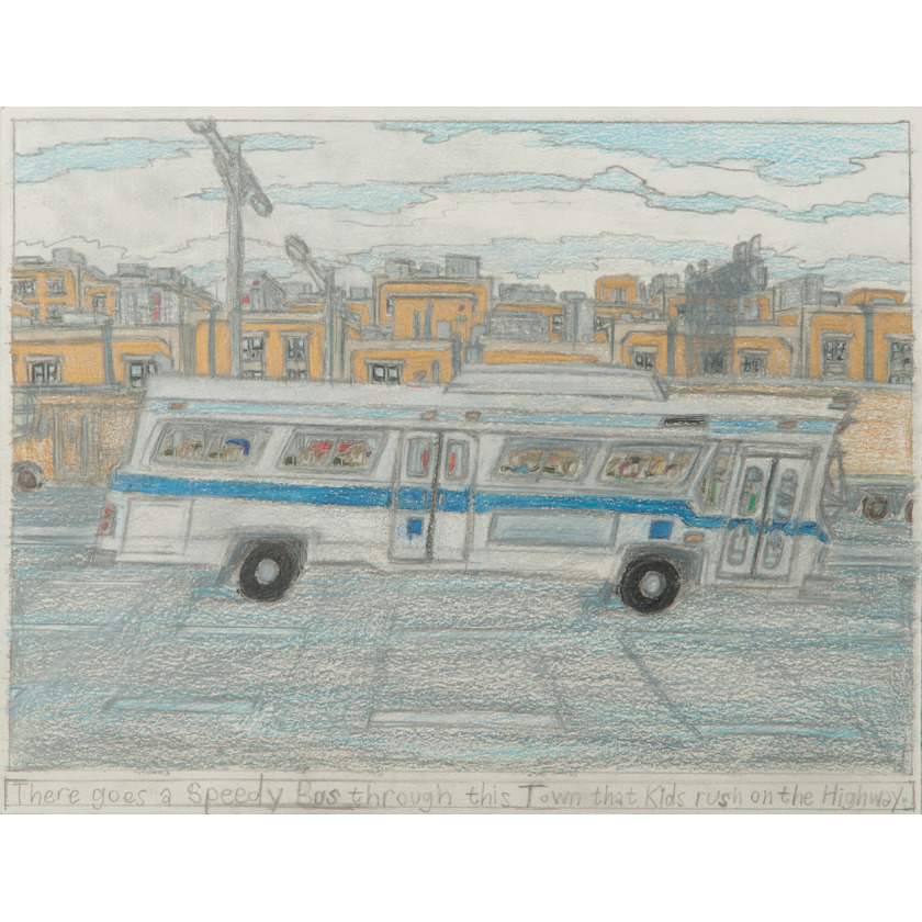 There Goes a Speedy Bus Through This Town that Kids Rush on the Highway