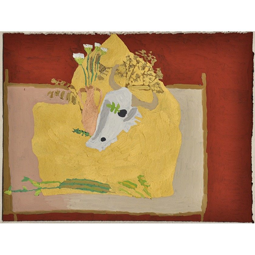 Untitled (still life with cows head)