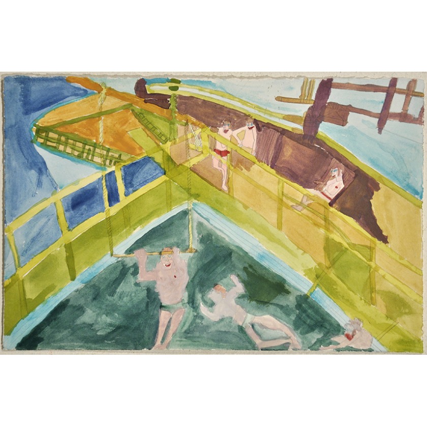 Man trying to dive in the water