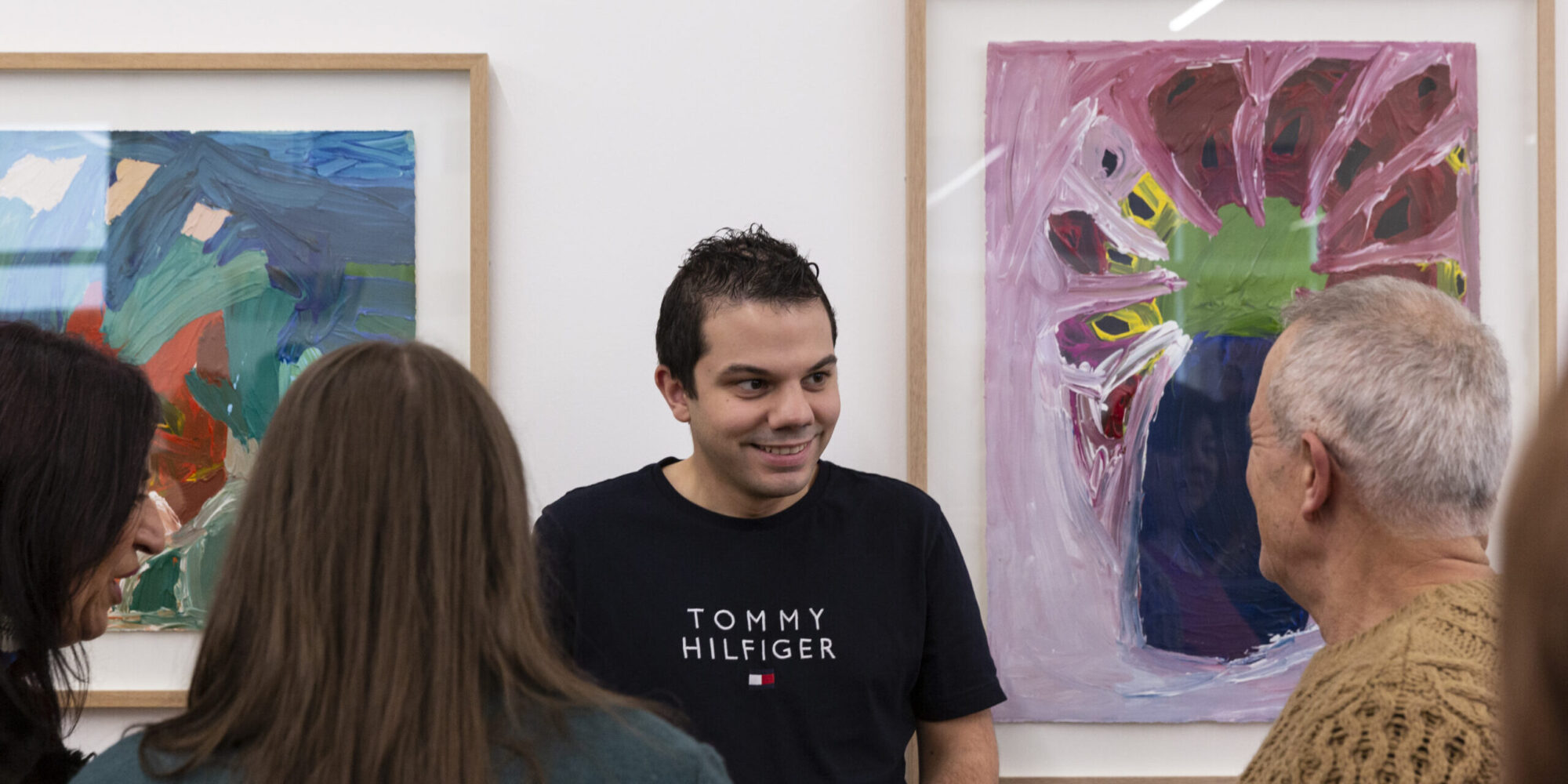 Artist Jacob Cartelli at the opening of his exhibition in 2023