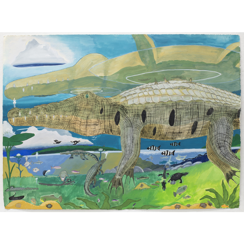 Crocodile with Babies on its Back